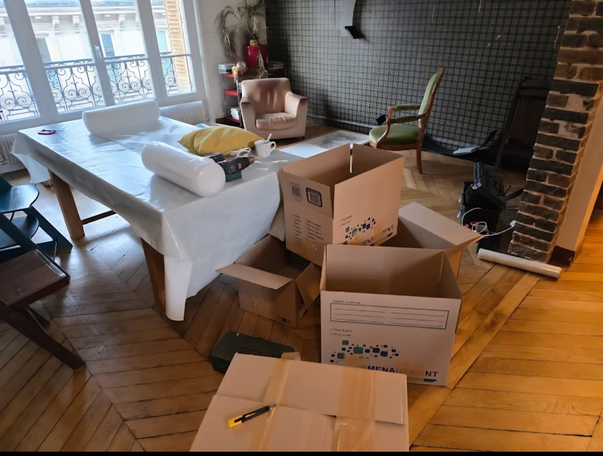 Protection de mobilier sous couverture